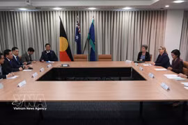 会谈现场。图自越通社