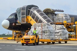 援助物资。图自越通社