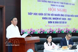 越共中央书记处常务书记陈锦绣发表讲话。图自越通社