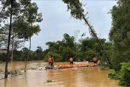 11号台风过后发生强降雨在越南多地造成严重破坏。图自越通社