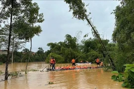 11号台风过后发生强降雨在越南多地造成严重破坏。图自越通社