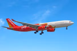 越捷航空的飞机。越捷航空供图