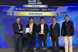 越南工程师荣获中国香港国际建筑机电人工智能大赛一等奖。图自越通社