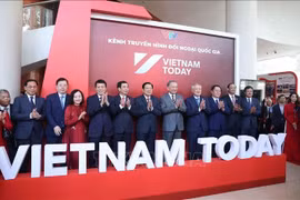 越南电视台国家对外频道Vietnam Today亮相仪式。图自越通社