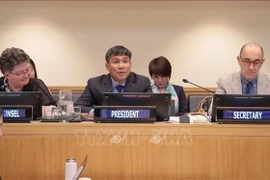 越南外交部常务副部长、越南代表团团长阮明宇获得全体缔约国一致推举，担任本届大会主席。图自越通社