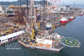 越南自升式钻井平台PV Drilling VIII。图自越通社