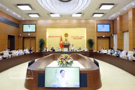 越南国会常务委员会第一次会议现场。图自越通社