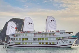 QN-7269的"签名"号（Signature）旅游船在发生火灾前的情景。图自越通社