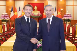 2025年5月26日，越共中央总书记苏林会见法国总统埃马纽埃尔·马克龙。图自越通社