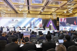 越南国会主席陈青敏在第46届东盟议会联盟大会第一次全体会议上发表讲话。图自越通社