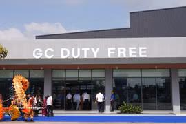 西宁省木牌国际口岸的GC免税店。图自越通社