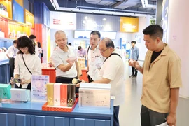 东盟各国游客前来参观、了解产品。图自越通社