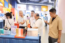 东盟各国游客前来参观、了解产品。图自越通社