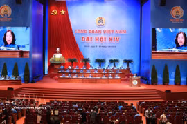 越南工会第十四次全国代表大会隆重开幕。图自越通社