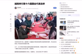 中国中央电视台网站报道第十六届国会代表和2026-2031年任期各级人民议会代表选举日。图自越通社