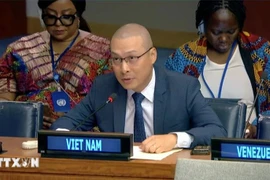 越南常驻联合国代表团副团长阮黄原公使衔参赞出席了会议。图自越通社