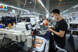 富寿省的一家服装配件生产工厂。图自越通社