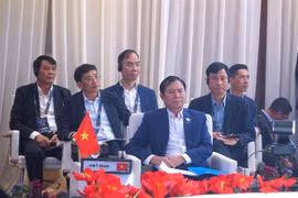 国防部副部长阮新疆大将率领越南国防部高级代表团出席会议。图自越通社