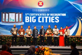 海防市荣获第五届COR证书，类别为“生物多样性与绿色空间城市”。图自越通社