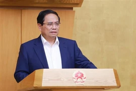 政府总理范明政在会议上发表讲话。图自越通社