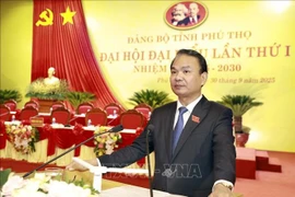 富寿省委书记邓春峰在会议开幕式上发表讲话。图自越通社