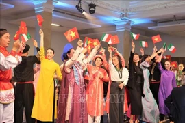 越南与意大利旅游促进活动的文艺表演。图自越通社