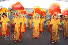 越南在2026年澳门国际幻彩大巡游上大放异彩。图自越通社