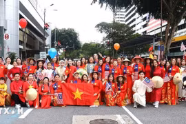 众多旅居马来西亚越南人参加在吉隆坡举行的活动。图自越通社