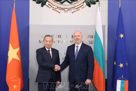 越共中央总书记苏林会见保加利亚总理罗森·热利亚兹科夫。图自越通社