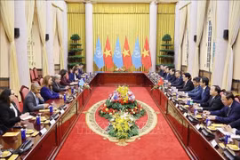 会谈现场。图自越通社
