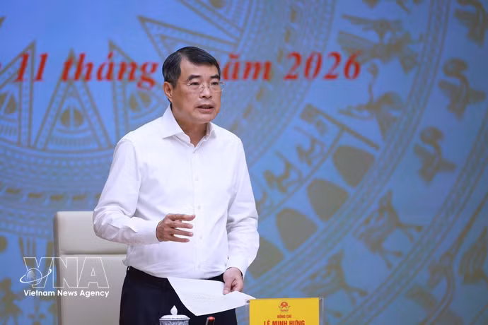 黎明兴总理在会议上发表讲话。图自越通社
