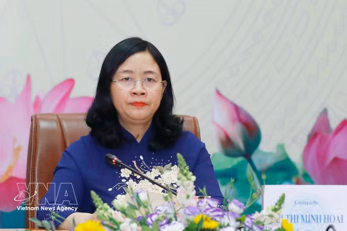 越共中央政治局委员、中央书记处书记、越南祖国阵线中央委员会主席裴氏明怀。图自越通社