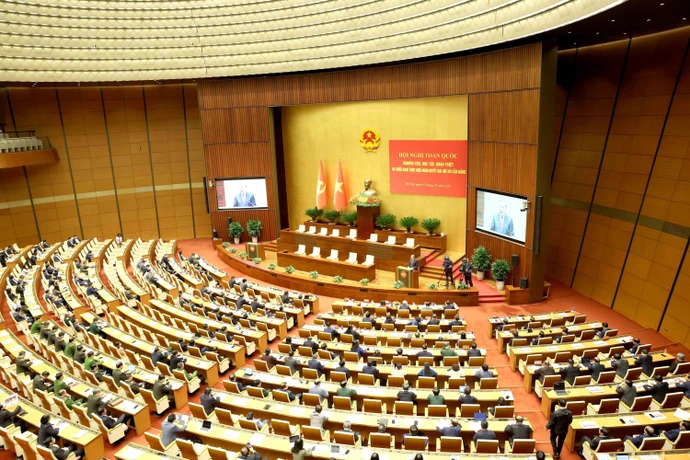 会议主会场设在国会大厦延鸿大厅。图自越通社