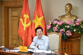 政府副总理梅文政在会上发表讲话。图自越通社
