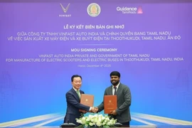 12 月 4 日，VinFast 与印度泰米尔纳德邦政府签署合作备忘录（MOU）。图自nguoiquansat.vn