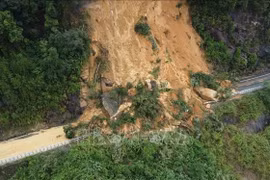截至11月18日8时30分，暴雨洪涝和山体滑坡已造成14人死亡或失踪。图自越通社