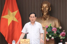 裴青山在会上发表讲话。图自越通社