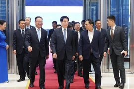 越南国家主席梁强检查《河内公约》开放签署仪式总彩排。图自越通社