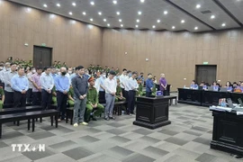福山集团案被告人出庭受审。图自越通社