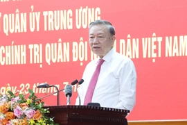 苏林在会上发表指导性讲话。图自越通社