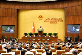 越南国会听取了关于《防止大规模杀伤性武器扩散法（草案）》和《军事与国防领域9部法律若干条款修改补充法（草案）》两项法案的呈文与审查报告。图自越通社