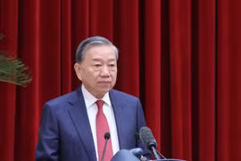 越共中央总书记苏林在会上致辞。图自越通社