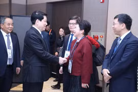 越南国家主席梁强会见中国美宝国际集团创始人李莉。图自越通社