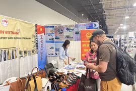 游客参观越南展位。图自越通社