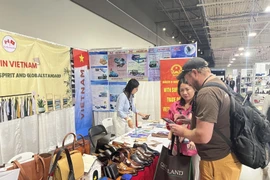 游客参观越南展位。图自越通社