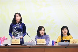 国会财政经济委员会专职代表范氏红燕回答记者提问 图自《人民代表报》