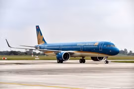 越南航空公司的空中客车飞机（Airbus）。图自越通社