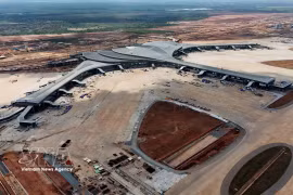 隆成国际航空港正在建设。图自越通社