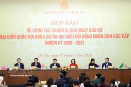 第十六届国会代表和2026—2031年任期各级人民议会代表换届选举前期准备工作新闻发布会。图自越通社