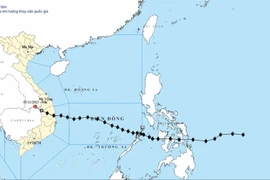 凌晨4点，低压区中心位置约为北纬14.6度，东经106.8度。国家水文气象预报中心供图